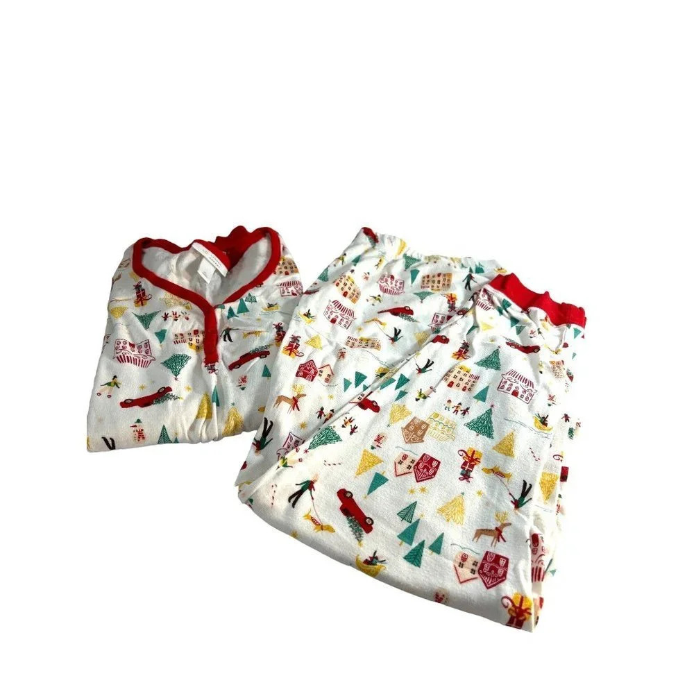 LC Lauren Conrad Womens Pajama Set Christmas Multicolored Size XL
